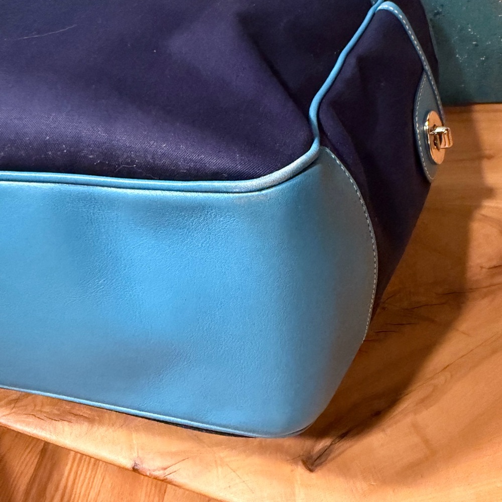 Coach Hamptons Twill Garden Tote Bag #6734 - Deep Marine Navy Blue - Picture 11 of 16